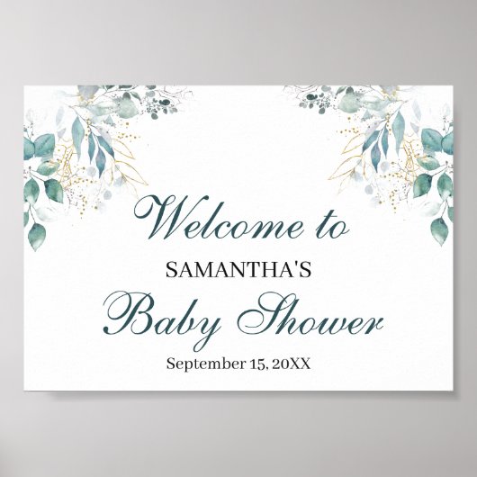Baby shower Welkomstteken Poster (Voorkant)