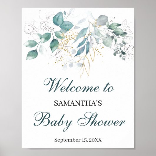 Baby shower Welkomstteken Poster (Voorkant)