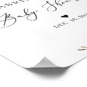 Baby shower Welkomstteken Roustic Winter Floral Poster (Hoek)