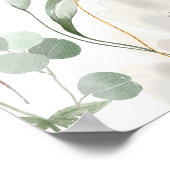 Baby shower Welkomstteken roze bloombloemen Poster (Hoek)