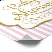 Baby shower Welkomstteken Roze Gold Elegant Poster (Hoek)