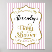 Baby shower Welkomstteken Roze Gold Elegant
