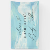 Baby shower Welkomstteken Sky Clouds Blue Banner (Verticaal)