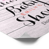 Baby shower WelkomstWaterverf Floral Rustic Wood Poster (Hoek)