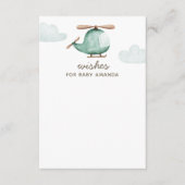 Baby shower wensen en advies. Waterverf helikopter Informatiekaartje (Voorkant)