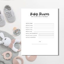Baby Shower Wensen & Hoop voor Baby Spel Afdrukbaa