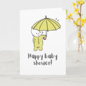 Baby shower wenskaart kaart (Gele Bloem)