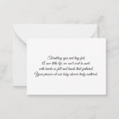 Baby shower Wenskaart Notitiekaartje (Achterkant)