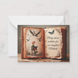 Baby shower Wenskaart Notitiekaartje