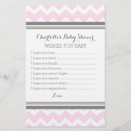 Baby shower wenst Baby Blush Grey Chevron