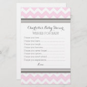 Baby shower wenst Baby Blush Grey Chevron (Voorkant / Achterkant)