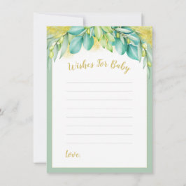 Baby shower wenst Baby eucalyptusbladeren Advieskaart