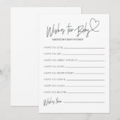 baby shower wenst Baby spelkaart Kaart (Voorkant / Achterkant)