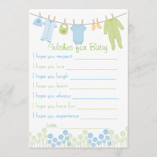 Baby shower wenst voor Baby spel Kaart
