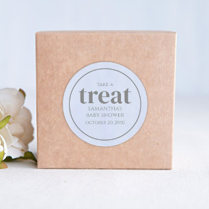 Baby shower Whimsical Light Cute Simple Treat Ronde Sticker
