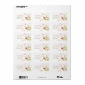 Baby shower Whimsical Pink Floral Blooms Adres Etiket (Full Sheet)