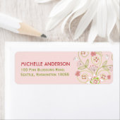 Baby shower Whimsical Pink Floral Blooms Adres Etiket (Insitu)