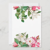  Baby shower White en Roze Magnolia Flowers Kaart (Achterkant)