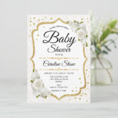 Baby shower - White Gold Kaart (Staand voorkant)