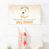 Baby shower White gold stork Welkom Spandoek (Insitu)