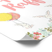 Baby shower White Rabbit Diaper Raffle Sign Poster (Hoek)