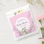 Baby shower White Snowdruppels Pink Polka Dots Bedankzakje (Gezegeld)