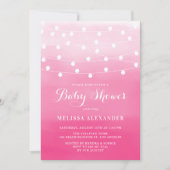 Baby shower White String Lights Pink Ombre Kaart (Voorkant)