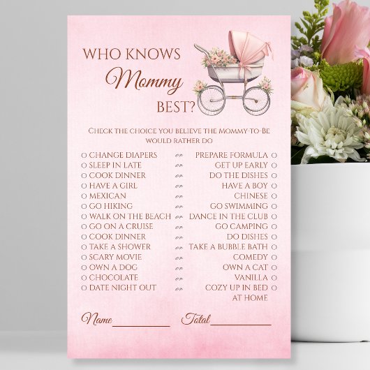  Baby shower Wie kent mama het beste? Flyer