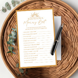 Baby shower Wie Weet Mama Beste Spel Zonneschijn