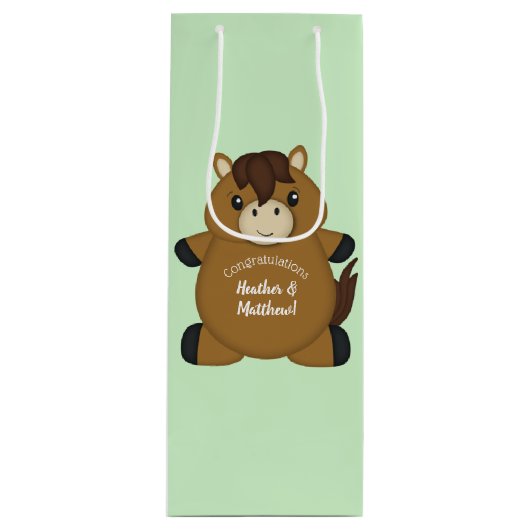 Baby shower wijn cadeautas (Voorkant)