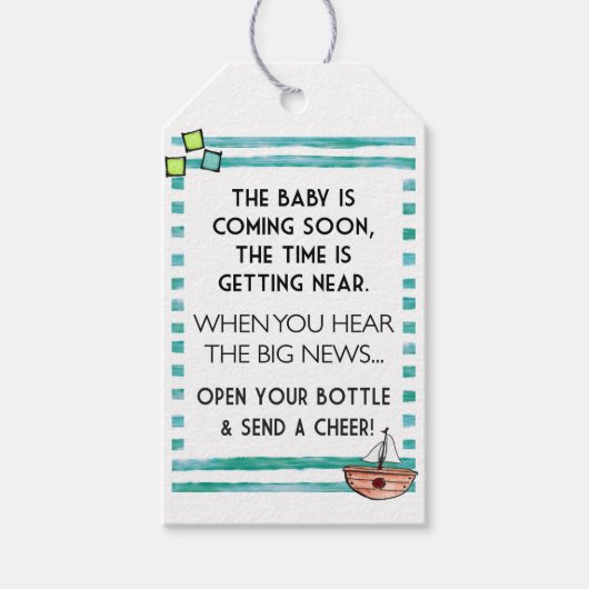 Baby shower Wijn Label Cadeaulabel (Voorkant)