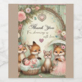 Baby shower Wijnfles Dank u Label Set Wijn Etiket (Enkel label)