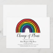 Baby Shower Wijziging van de plannen Modern Script Kaart (Voorkant / Achterkant)