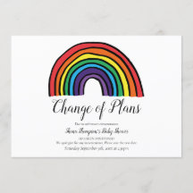 Baby Shower Wijziging van Plannen Modern Script Re