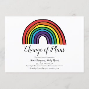 Baby Shower Wijziging van Plannen Modern Script Re Kaart