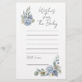 Baby shower wil Dusty Blue Flower Greenery (Voorkant)