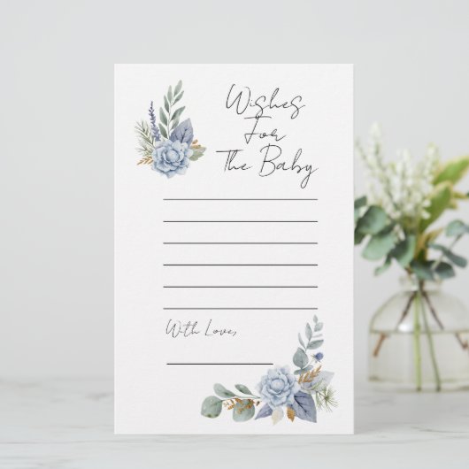 Baby shower wil Dusty Blue Flower Greenery (Staand voorkant)