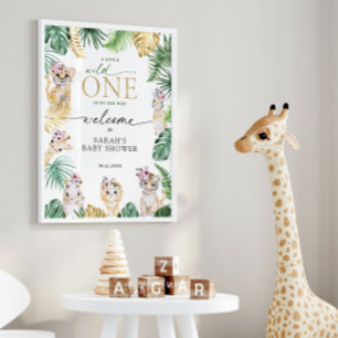 Baby shower Wild Een Oerwoud Safari Dier Welkom Poster
