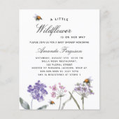 Baby shower wildbloem, uitnodiging voor budget flyer (Voorkant)