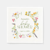 Baby shower Wildbloemen, aangepast Servet (Voorkant)