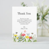 Baby shower wilde bloem bedankkaart (Staand voorkant)