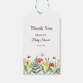 Baby shower wilde bloem cadeaulabel (Voorkant)