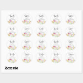 Baby shower Wilde bloem Dank u wel Ronde Sticker (Vel)