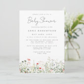 Baby shower Wilde bloem Kaart (Staand voorkant)