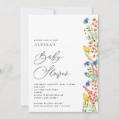 Baby shower Wilde bloem Kaart (Voorkant)