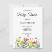 Baby shower wilde bloem kaart (Voorkant)