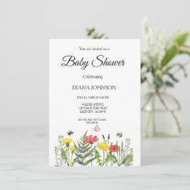 Baby shower wilde bloem kaart