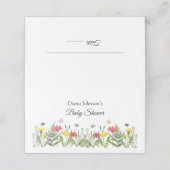 Baby shower wilde bloem plaatskaartje (Buitenkant ongevouwen)