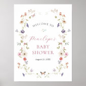 Baby shower Wilde bloem Poster (Voorkant)