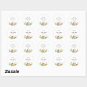 Baby shower wilde bloem ronde sticker (Vel)